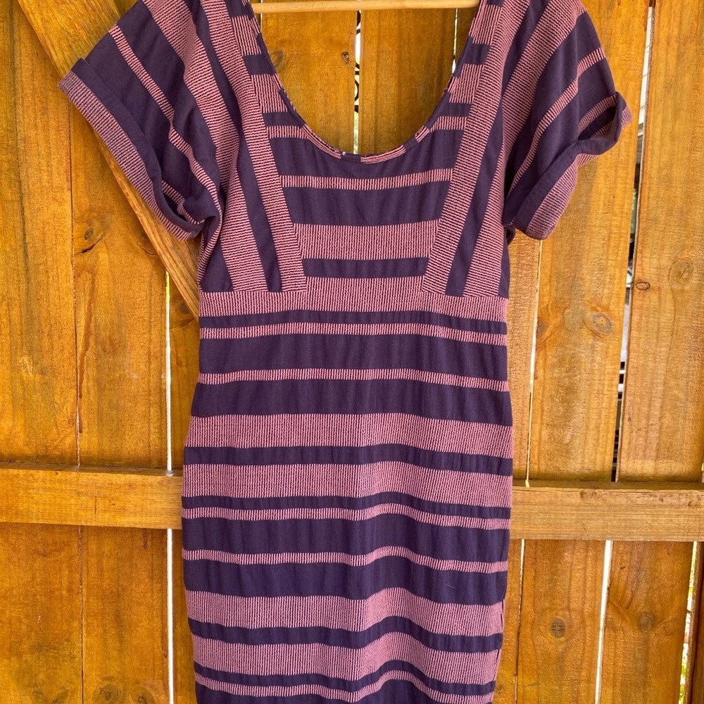 Free People Size Small Fitted Mini Dress in Purple and Pink